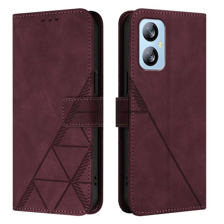 For Blackview A52 Crossbody 3D Embossed Flip Leather Phone Case(Wine Red) - More Brand by PMC TechLife | Online Shopping South Africa | PMC TechLife | Buy Now Pay Later Mobicred