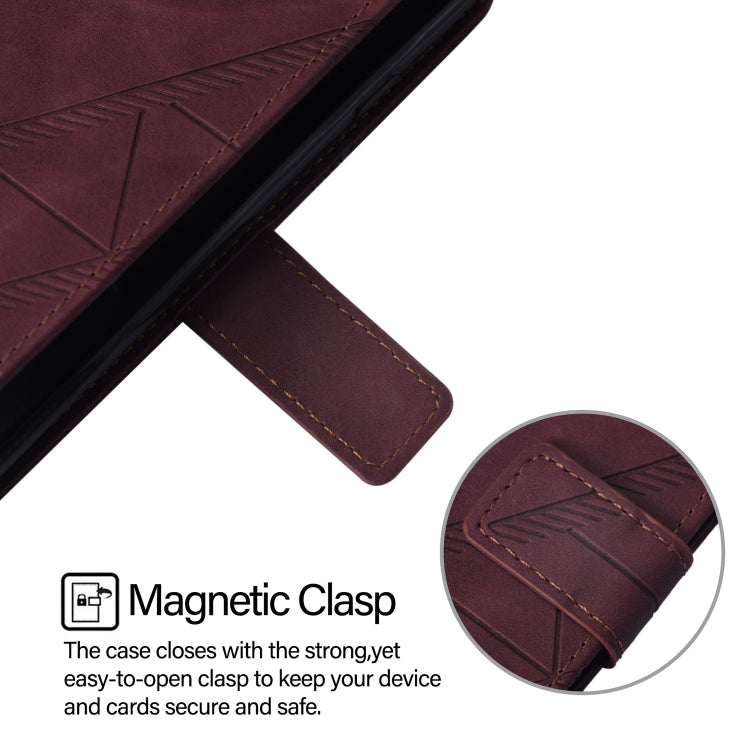 For Blackview A52 Crossbody 3D Embossed Flip Leather Phone Case(Wine Red) - More Brand by PMC TechLife | Online Shopping South Africa | PMC TechLife | Buy Now Pay Later Mobicred