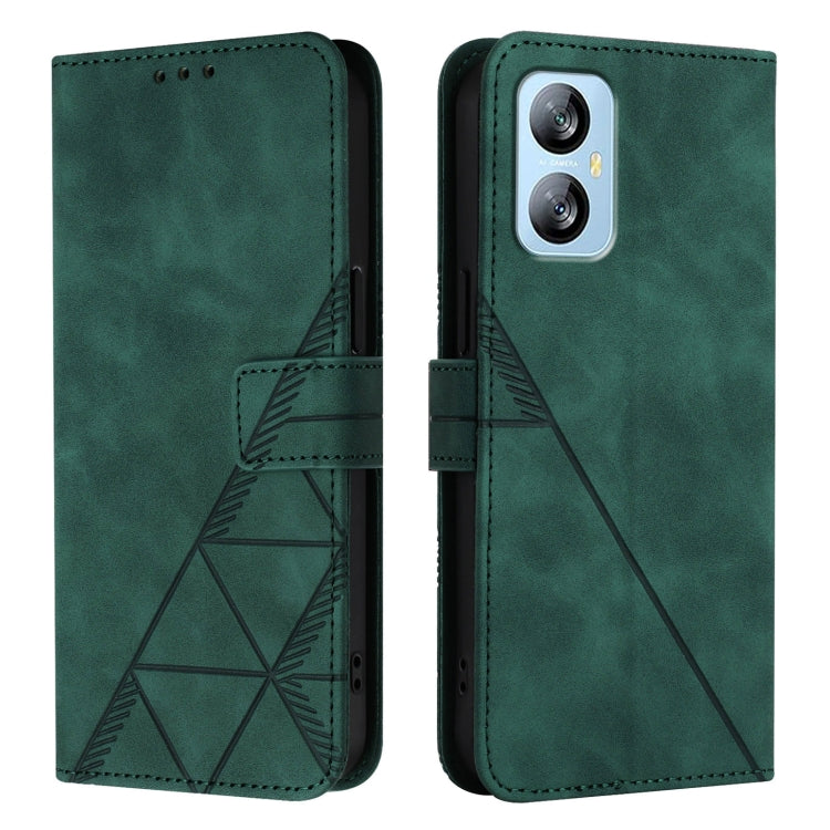For Blackview A52 Crossbody 3D Embossed Flip Leather Phone Case(Green) - More Brand by PMC TechLife | Online Shopping South Africa | PMC TechLife | Buy Now Pay Later Mobicred