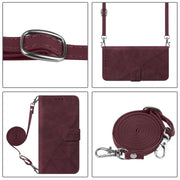 For Blackview Shark 8 Crossbody 3D Embossed Flip Leather Phone Case(Wine Red)