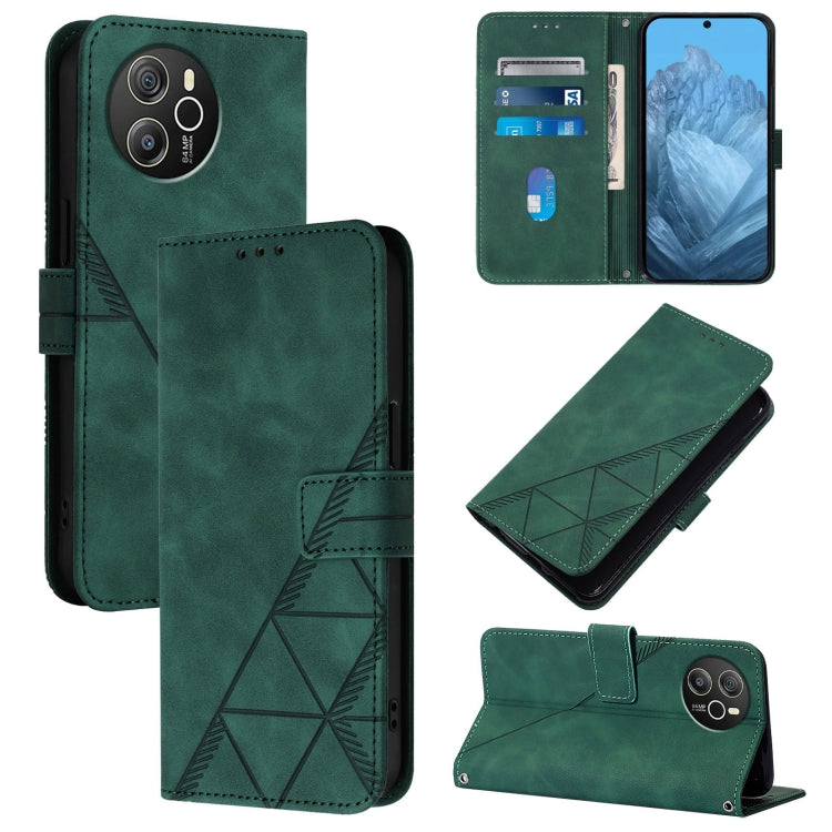 For Blackview Shark 8 Crossbody 3D Embossed Flip Leather Phone Case(Green) - More Brand by PMC TechLife | Online Shopping South Africa | PMC TechLife | Buy Now Pay Later Mobicred