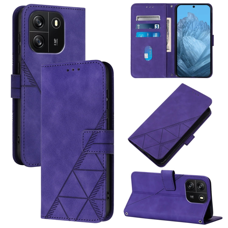 For Blackview Wave 6C Crossbody 3D Embossed Flip Leather Phone Case(Purple) - More Brand by PMC TechLife | Online Shopping South Africa | PMC TechLife | Buy Now Pay Later Mobicred