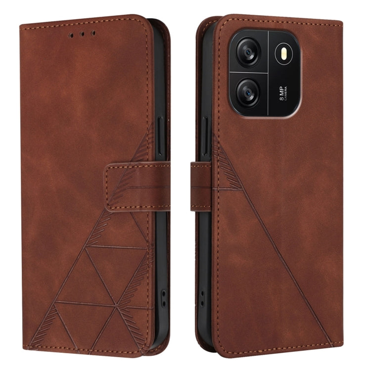 For Blackview Wave 6C Crossbody 3D Embossed Flip Leather Phone Case(Brown) - More Brand by PMC TechLife | Online Shopping South Africa | PMC TechLife | Buy Now Pay Later Mobicred