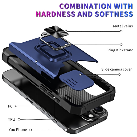 For iPhone 16 Pro Camera Shield Card Slot PC+TPU Phone Case(Silver)
