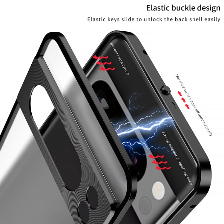 For Google Pixel 7 Pro Snap Buckle Metal Frame Frosted Phone Case(Silver)