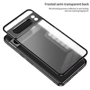 For Google Pixel 7 Pro Snap Buckle Metal Frame Frosted Phone Case(Grey)