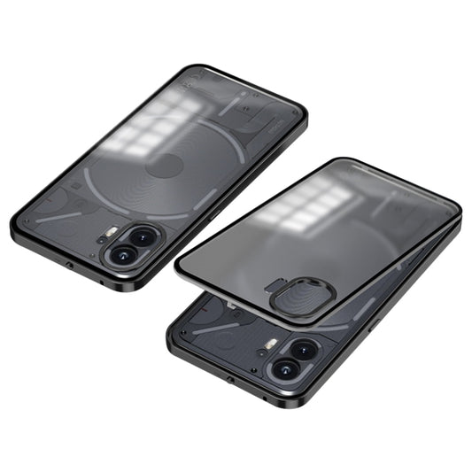 For Nothing Phone 2 Snap Buckle Metal Frame Frosted Phone Case(Black) - More Brand by PMC Jewellery | Online Shopping South Africa | PMC Jewellery | Buy Now Pay Later Mobicred