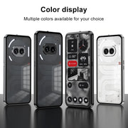 For Nothing Phone 2 Snap Buckle Metal Frame Frosted Phone Case(Black)