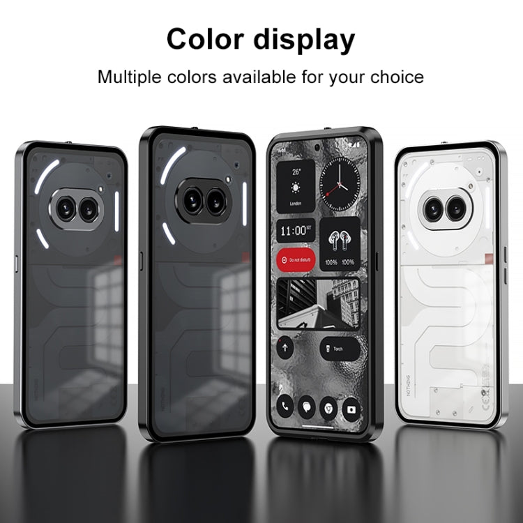 For Nothing Phone 2a Snap Buckle Metal Frame Frosted Phone Case(Silver)