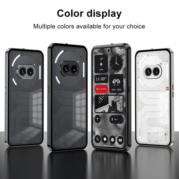 For Nothing Phone 2a Snap Buckle Metal Frame Frosted Phone Case(Grey)