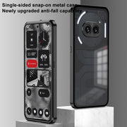 For Nothing Phone 2a Snap Buckle Metal Frame Frosted Phone Case(Grey)