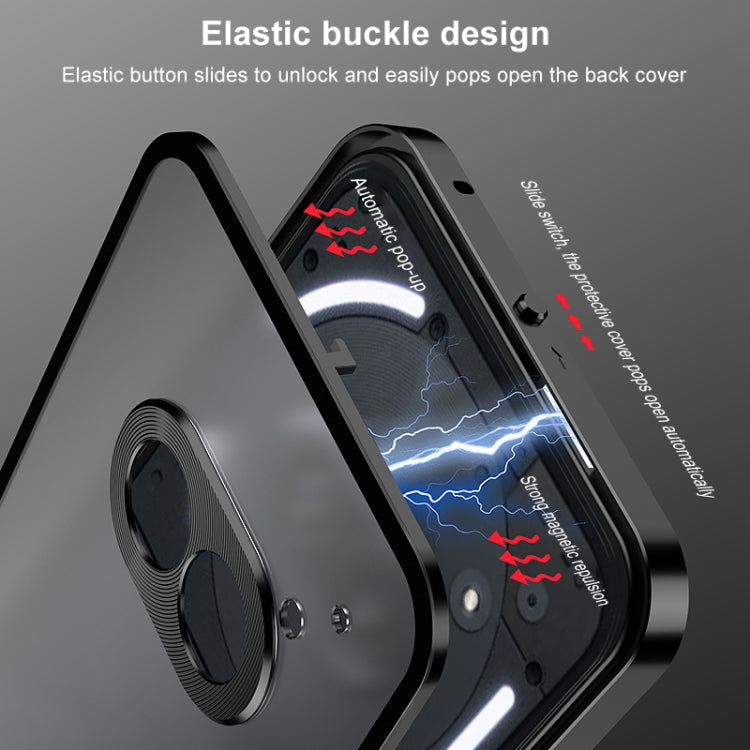 For Nothing Phone 2a Snap Buckle Metal Frame Frosted Phone Case(Black) - More Brand by PMC TechLife | Online Shopping South Africa | PMC TechLife | Buy Now Pay Later Mobicred