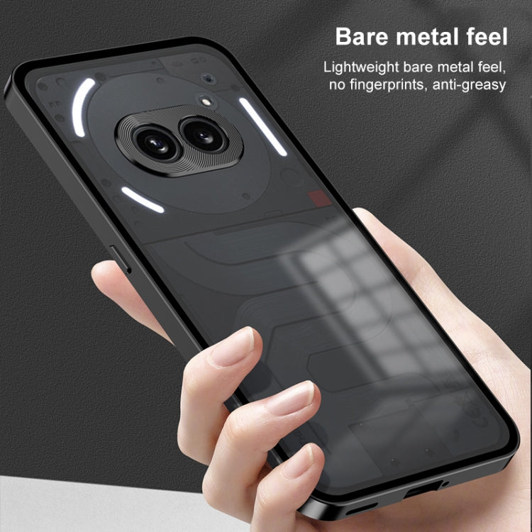 For Nothing Phone 2a Snap Buckle Metal Frame Frosted Phone Case(Grey)