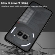 For Nothing Phone 2a Snap Buckle Metal Frame Frosted Phone Case(Silver)