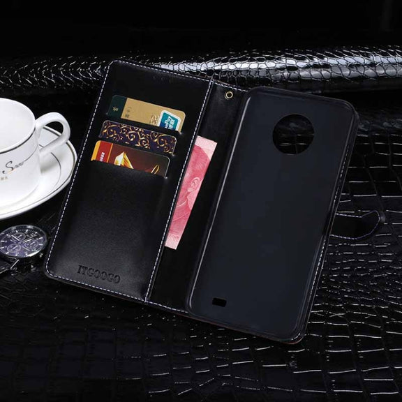 For Oukitel C19 idewei Crocodile Texture Horizontal Flip Leather Case with Holder & Card Slots & Wallet(Dark Blue)