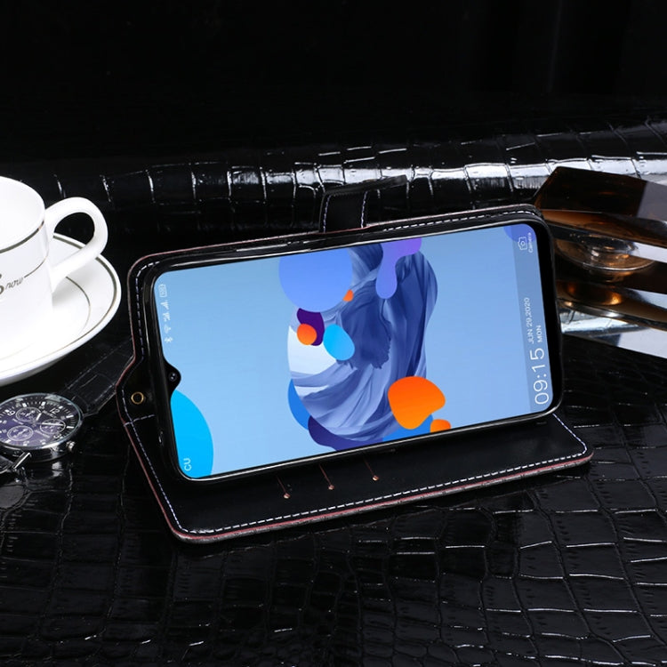 For Oukitel C19 idewei Crocodile Texture Horizontal Flip Leather Case with Holder & Card Slots & Wallet(Dark Blue)