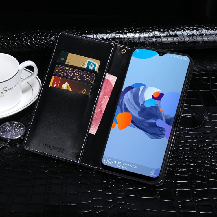 For Oukitel C19 idewei Crocodile Texture Horizontal Flip Leather Case with Holder & Card Slots & Wallet(Dark Blue)