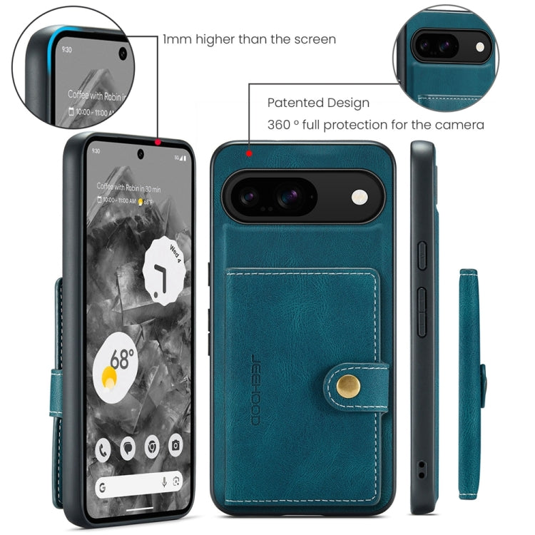 For Google Pixel 9 JEEHOOD J01 Retro Magnetic Detachable Wallet Phone Case(Blue) - Google Cases by JEEHOOD | Online Shopping South Africa | PMC TechLife | Buy Now Pay Later Mobicred