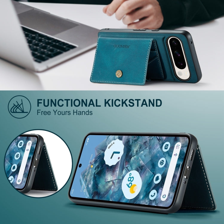 For Google Pixel 9 Pro JEEHOOD J01 Retro Magnetic Detachable Wallet Phone Case(Blue) - Google Cases by JEEHOOD | Online Shopping South Africa | PMC TechLife | Buy Now Pay Later Mobicred