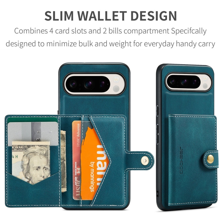 For Google Pixel 9 Pro JEEHOOD J01 Retro Magnetic Detachable Wallet Phone Case(Blue) - Google Cases by JEEHOOD | Online Shopping South Africa | PMC TechLife | Buy Now Pay Later Mobicred