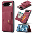 For Google Pixel 9 Pro JEEHOOD J01 Retro Magnetic Detachable Wallet Phone Case(Red) - Google Cases by JEEHOOD | Online Shopping South Africa | PMC TechLife | Buy Now Pay Later Mobicred
