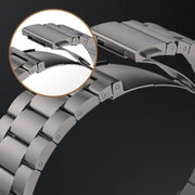 For Apple Watch SE 2023 44mm 3-Bead Flat Buckle Titanium Alloy Watch Band(Black)