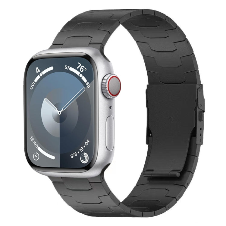 For Apple Watch SE 2023 44mm 26mm Oracle Safety Buckle Titanium Alloy Watch Band(Black) - Watch Bands by PMc TechLife | Online Shopping South Africa | PMc TechLife | Buy Now Pay Later Mobicred