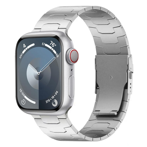 For Apple Watch SE 2022 44mm 26mm Oracle Safety Buckle Titanium Alloy Watch Band(Silver)