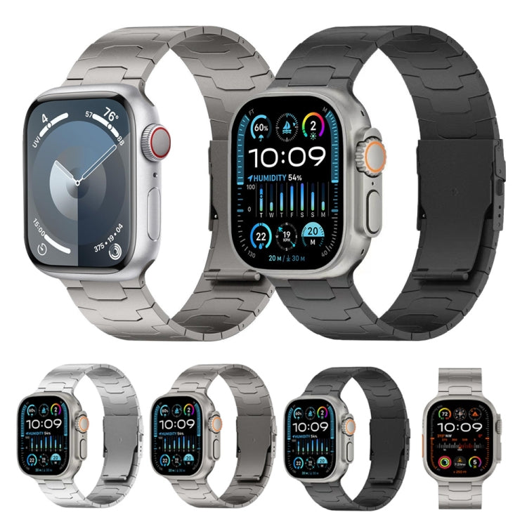 For Apple Watch SE 2022 44mm 26mm Oracle Safety Buckle Titanium Alloy Watch Band(Silver)