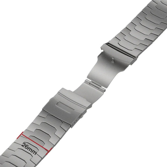 For Apple Watch SE 2023 44mm 26mm Oracle Safety Buckle Titanium Alloy Watch Band(Black)