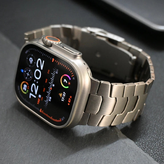 For Apple Watch SE 2023 44mm 26mm Oracle Safety Buckle Titanium Alloy Watch Band(Black)