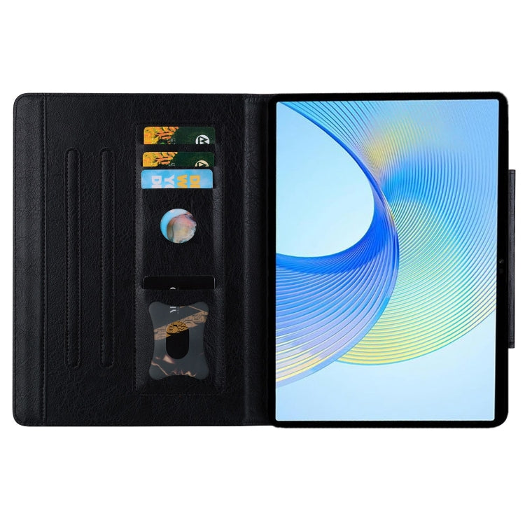 For Lenovo Tab P12 Cat Buckle Leather Tablet Case(Black)