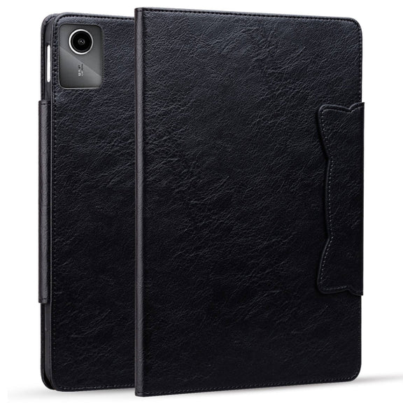 For Lenovo Xiaoxin Pad M11 2024 Cat Buckle Leather Tablet Case(Black)