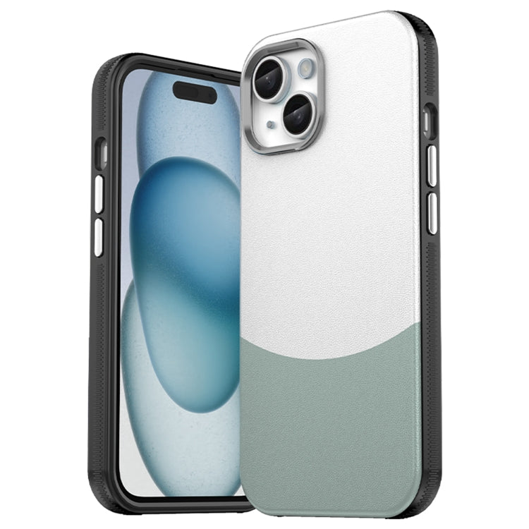 For iPhone 16 Leather Texture MagSafe Magnetic TPU + PC Phone Case(Cyan) - iPhone 16 Cases by PMC TechLife | Online Shopping South Africa | PMC TechLife | Buy Now Pay Later Mobicred