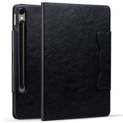 For Samsung Galaxy Tab S9 FE / S9 / S8 / S7 Cat Buckle Leather Smart Tablet Case(Black)