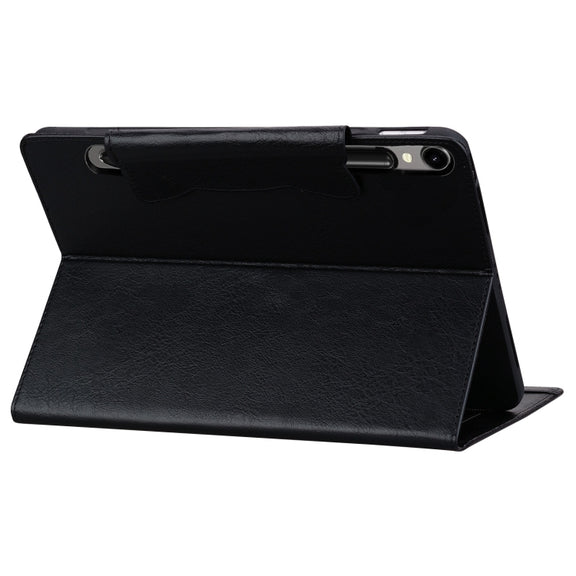 For Samsung Galaxy Tab S9 FE / S9 / S8 / S7 Cat Buckle Leather Smart Tablet Case(Black)