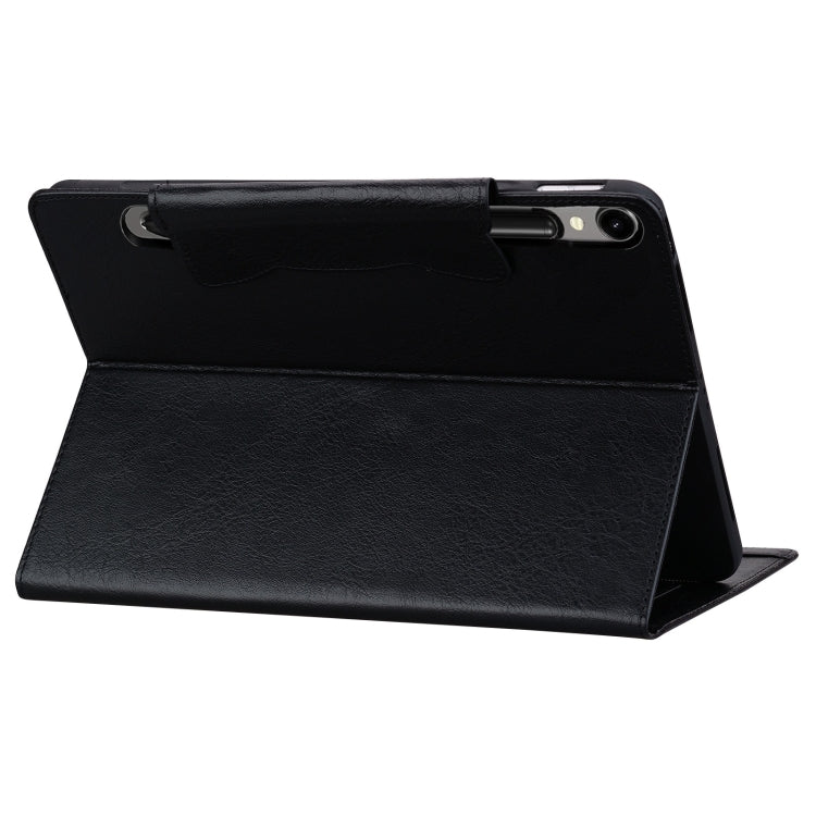 For Samsung Galaxy Tab S9 FE / S9 / S8 / S7 Cat Buckle Leather Smart Tablet Case(Black)