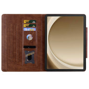 For Samsung Galaxy Tab S9 FE / S9 / S8 / S7 Cat Buckle Leather Smart Tablet Case(Brown)