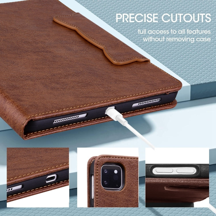 For Samsung Galaxy Tab S9 FE / S9 / S8 / S7 Cat Buckle Leather Smart Tablet Case(Brown)