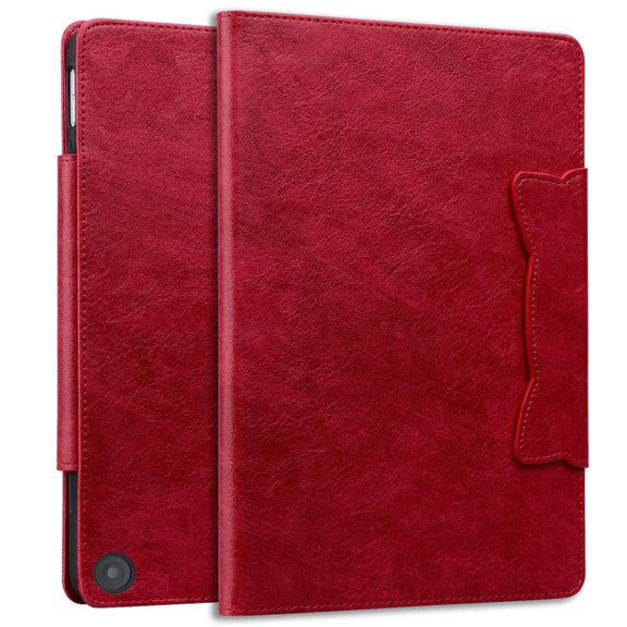 For Amazon Kindle Fire HD 10 2023 / 2021 Cat Buckle Leather Smart Tablet Case(Red)