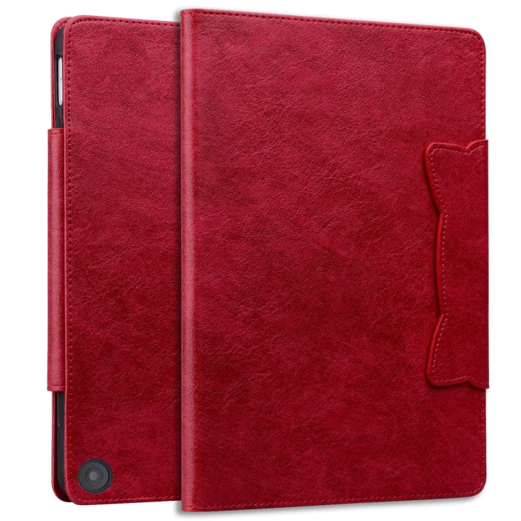 For Amazon Kindle Fire HD 10 2023 / 2021 Cat Buckle Leather Smart Tablet Case(Red)