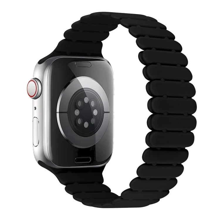 For Apple Watch Series 10 46mm Bamboo Magnetic Silicone Watch Band(Black) - Watch Bands by PMc TechLife | Online Shopping South Africa | PMc TechLife | Buy Now Pay Later Mobicred