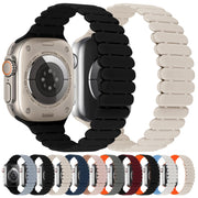 For Apple Watch Series 5 40mm Bamboo Magnetic Silicone Watch Band(Starlight)