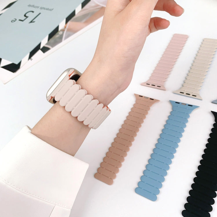 For Apple Watch Series 10 46mm Bamboo Magnetic Silicone Watch Band(Black) - Watch Bands by PMc TechLife | Online Shopping South Africa | PMc TechLife | Buy Now Pay Later Mobicred