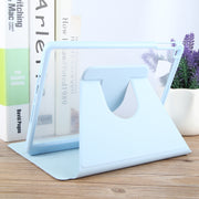 For iPad 9.7 2018 & 2017 / Air / Air2 GEBEI Acrylic TPU 3-folding Rotating Smart Tablet Leather Case withh Pen Slot(Sky Blue)