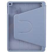 For iPad 9.7 2018 & 2017 / Air / Air2 GEBEI Acrylic TPU 3-folding Rotating Smart Tablet Leather Case withh Pen Slot(Light Purple)