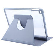 For iPad 9.7 2018 & 2017 / Air / Air2 GEBEI Acrylic TPU 3-folding Rotating Smart Tablet Leather Case withh Pen Slot(Light Purple)