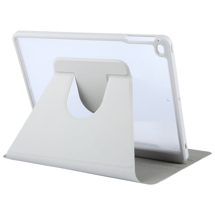 For iPad 9.7 2018 & 2017 / Air / Air2 GEBEI Acrylic TPU 3-folding Rotating Smart Tablet Leather Case withh Pen Slot(Grey)