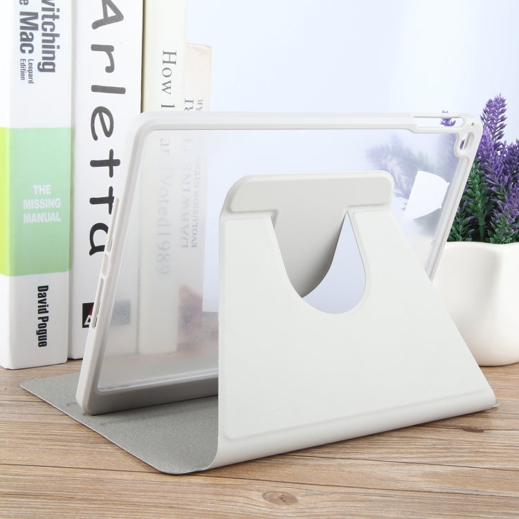 For iPad 9.7 2018 & 2017 / Air / Air2 GEBEI Acrylic TPU 3-folding Rotating Smart Tablet Leather Case withh Pen Slot(Grey)