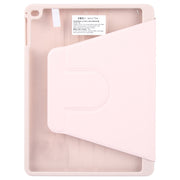 For iPad 9.7 2018 & 2017 / Air / Air2 GEBEI Acrylic TPU 3-folding Rotating Smart Tablet Leather Case withh Pen Slot(Pink)